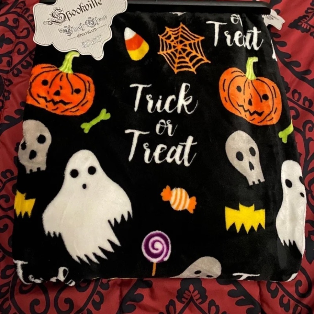 Spookville Halloween Plush Throw Blanket